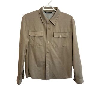 Zara Long Sleeve Shirt Snap Closure Mens Size XL Armpit Measurement 24”